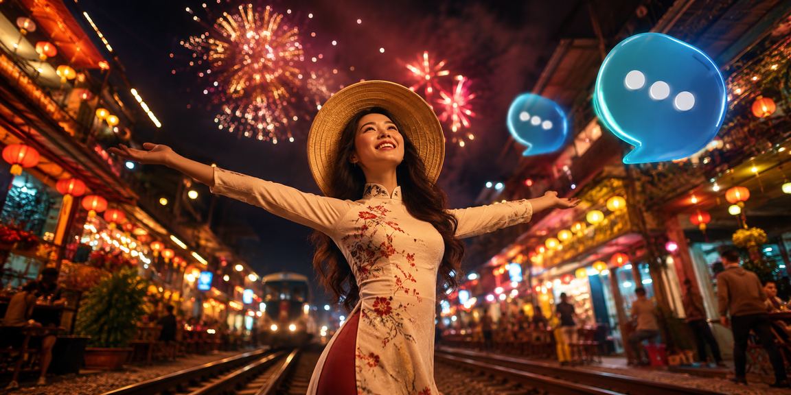 Cảnh Hà Nội với nón lá và không khí cá cược sôi động về đêm